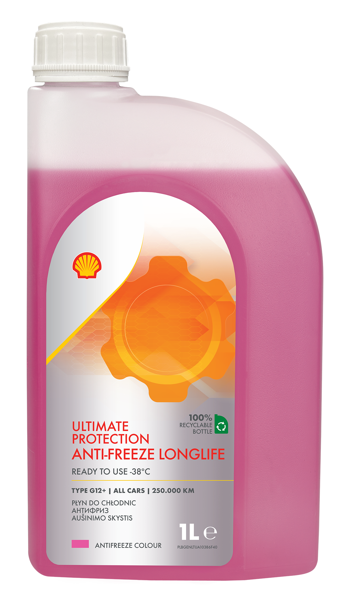 Aušinimo skystis SHELL Anti-Freeze Longlife Ultimate Protection G12+, -37°C, raudonas, 1L-0