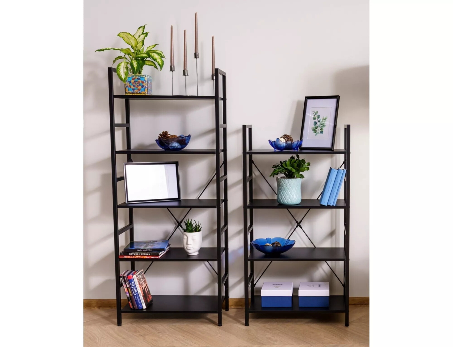 Pastatoma lentyna Loft R4, 60x30x115 cm, juoda - 7
