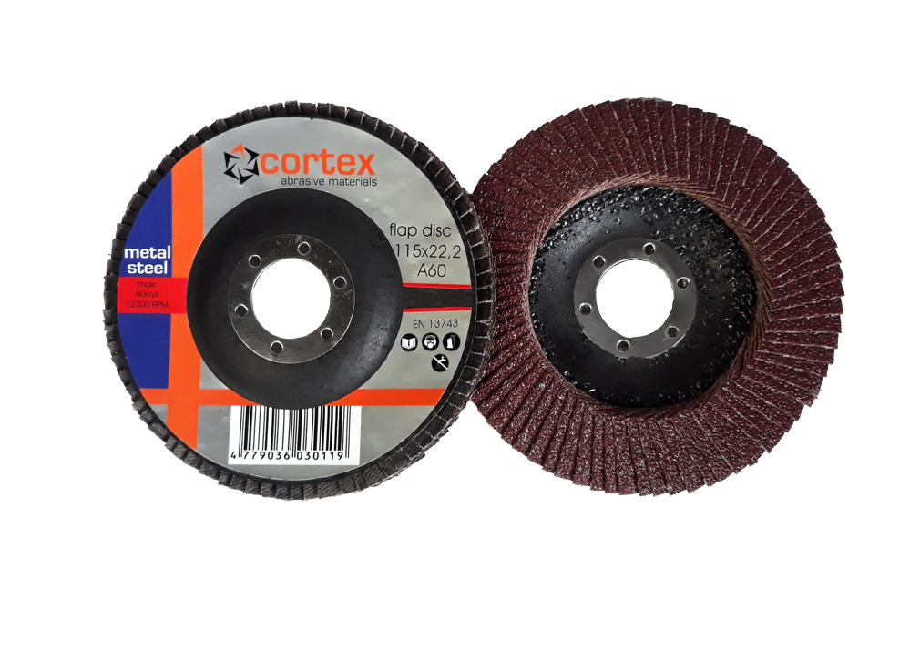 Žiedlapinis šlifavimo diskas CORTEX, 115 x 22 mm, P60, aliuminio oksidas