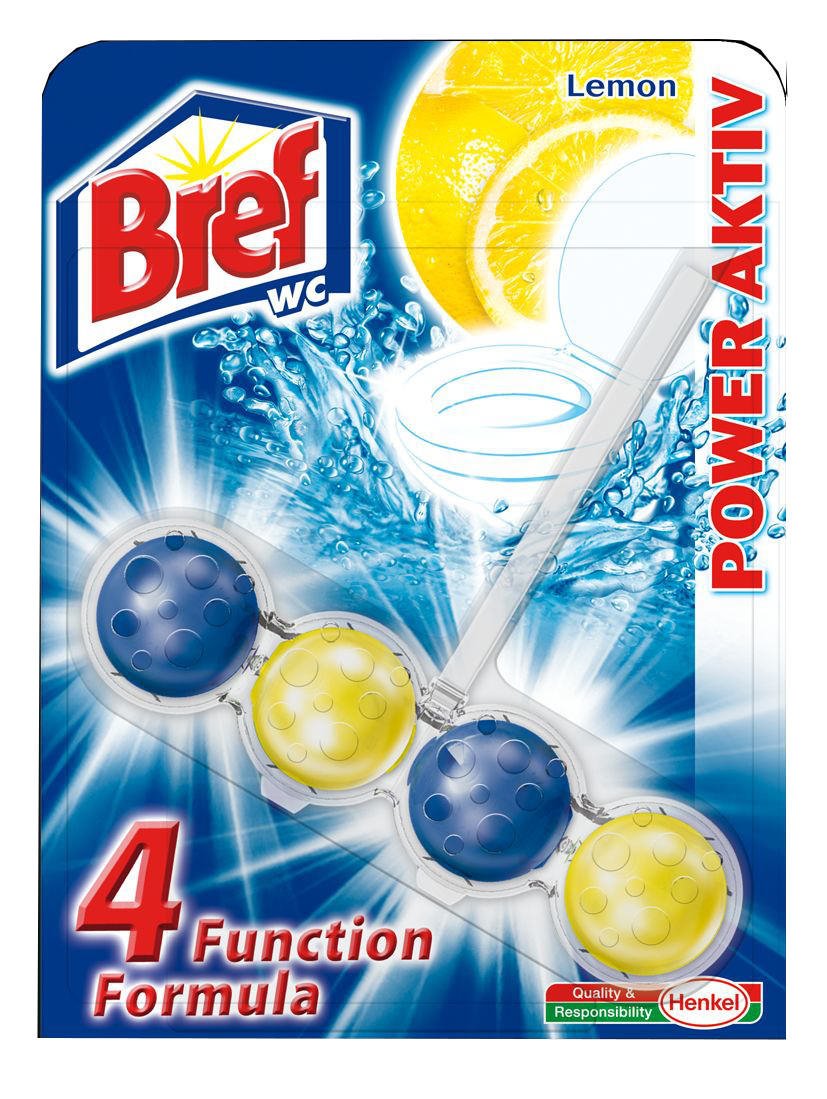 WC valiklis-gaiviklis BREF Power Aktiv Lemon, 50 g