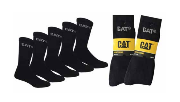 Vyriškos sprtinės kojinės CAT, DYP12 juodos sp. 41/45, dydžio 5 poros
