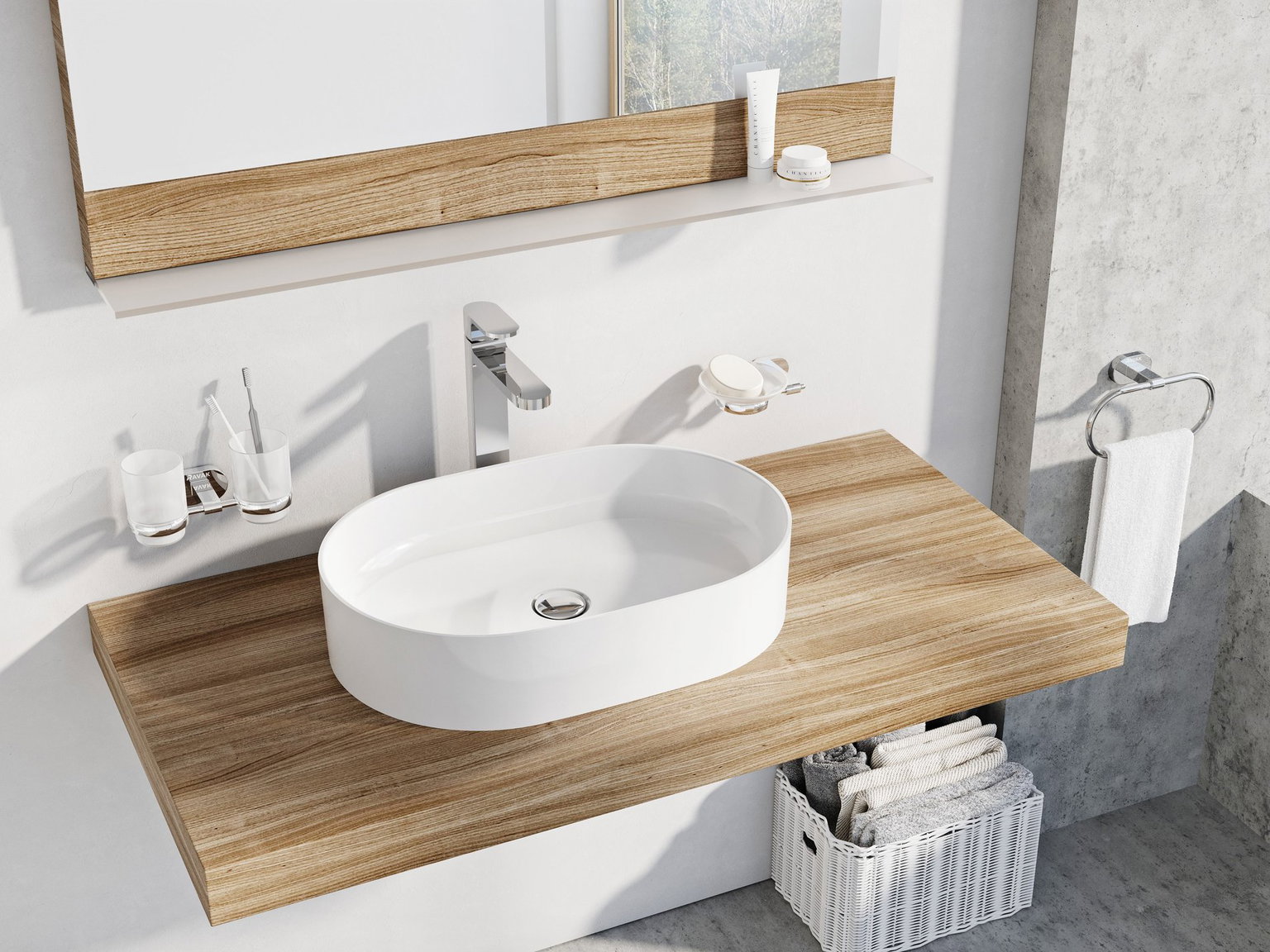 Keraminis praustuvas Ceramic Slim O, baltas-0