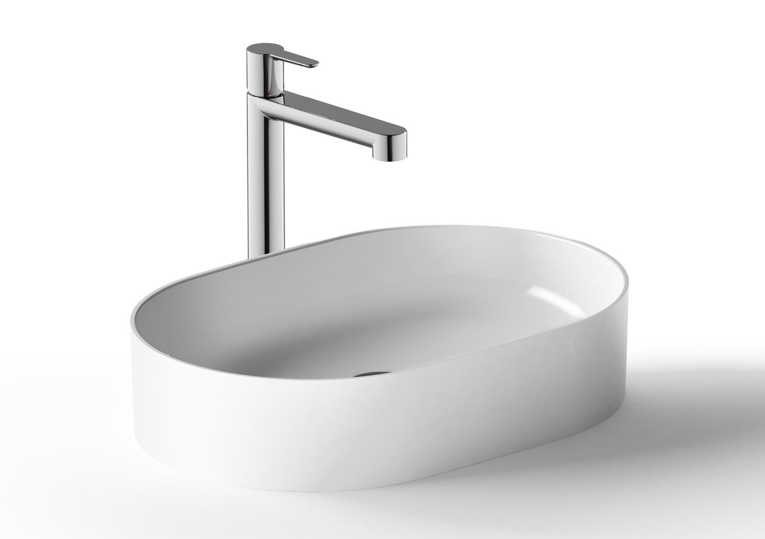 Keraminis praustuvas Ceramic Slim O, baltas - 4