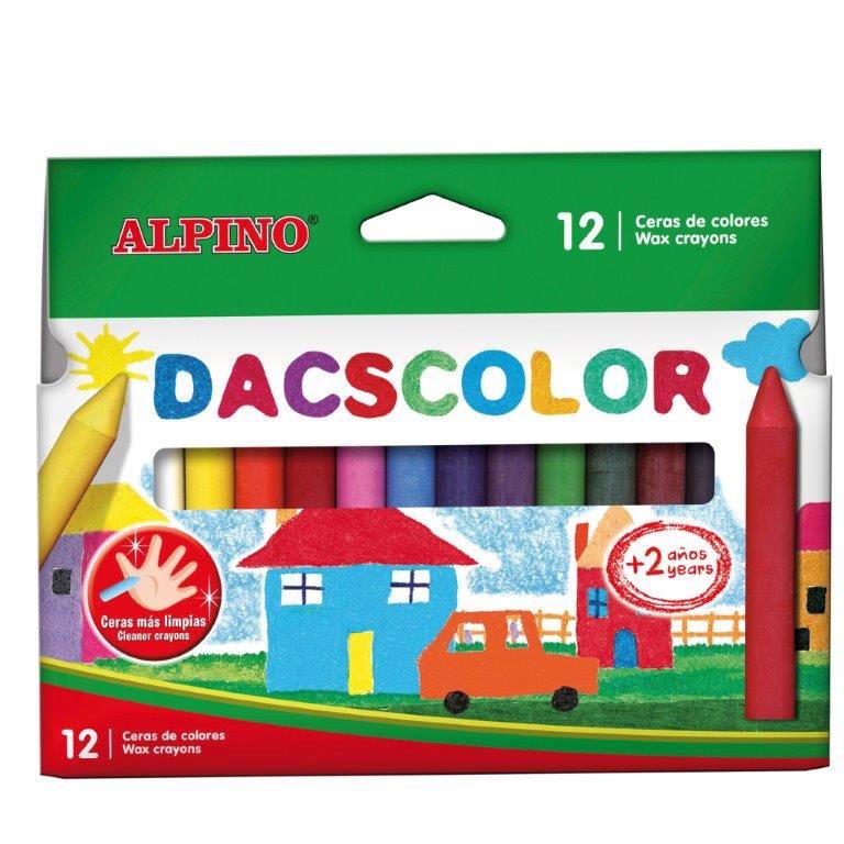 Vaškinės kreidelės ALPINO Dacscolor, 12 spalvų, 12 mm