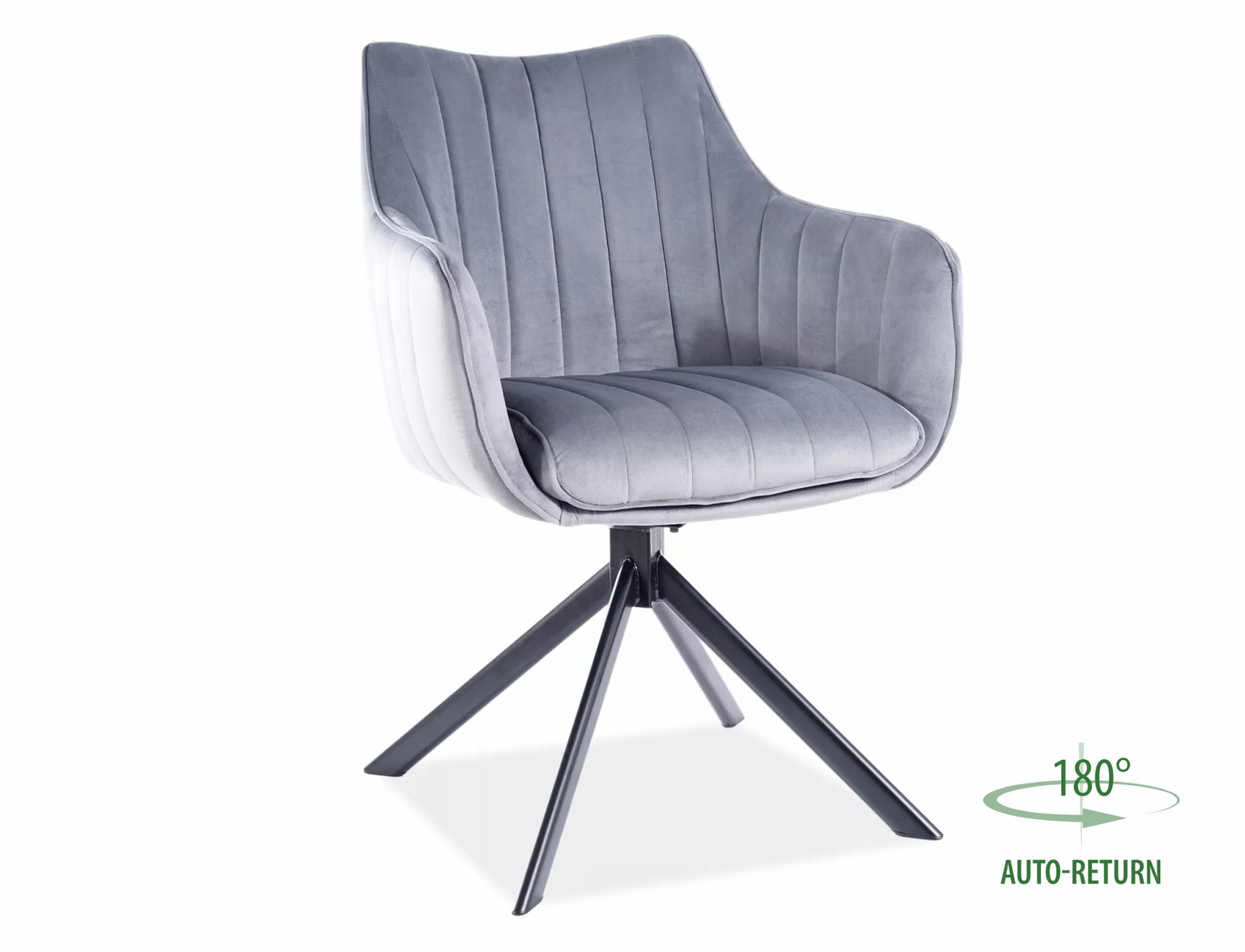 Kėdė AZALIA VELVET, juoda/pilka - 1