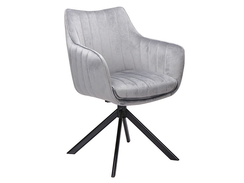Kėdė AZALIA VELVET, juoda/pilka-0