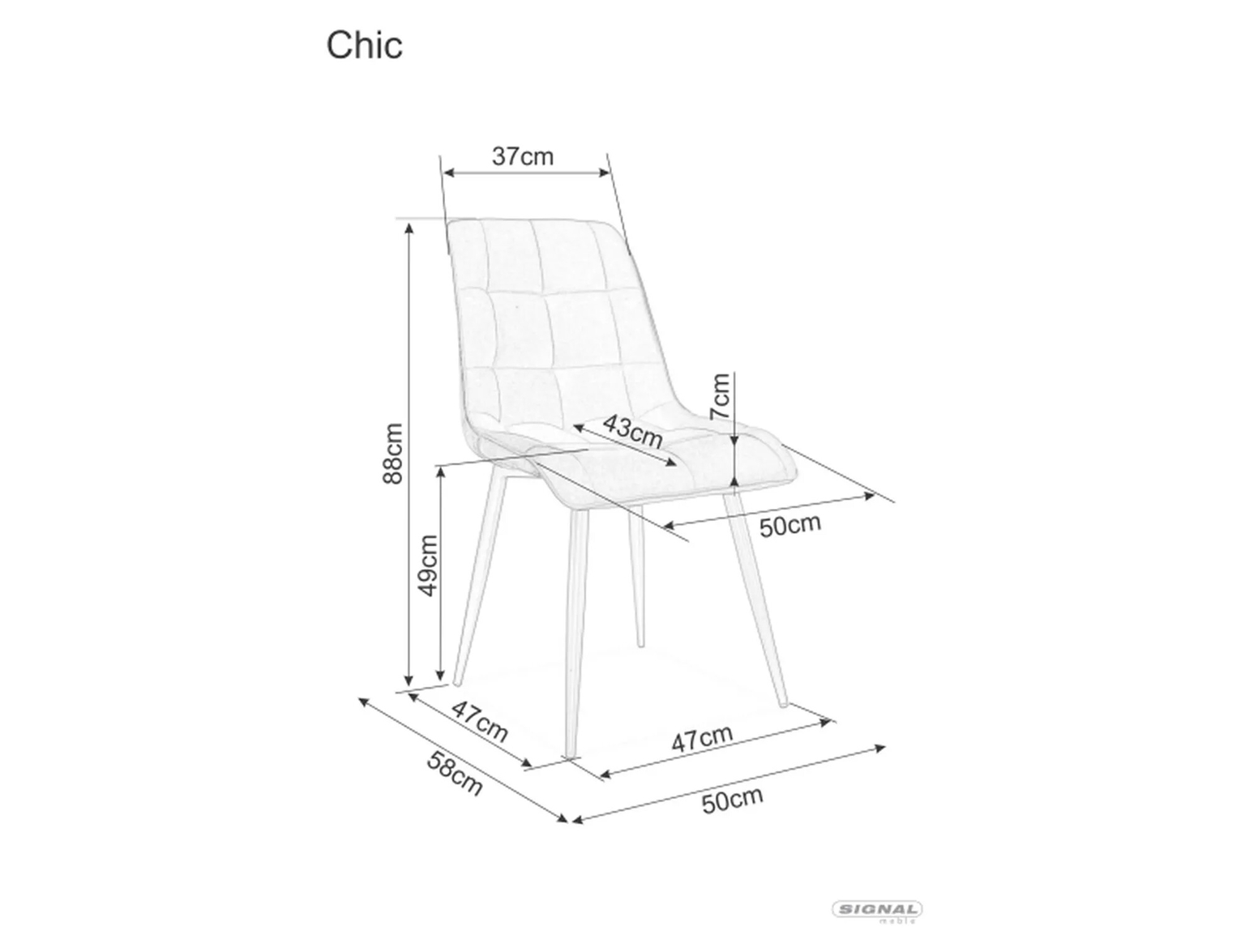 Kėdė CHIC, pilka/chromo - 4