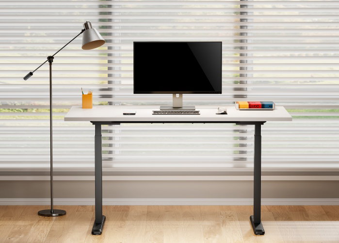 Reguliuojamo aukščio rašomasis stalas Up Up Bjorn L, 150x75 cm, balta/juoda - 5
