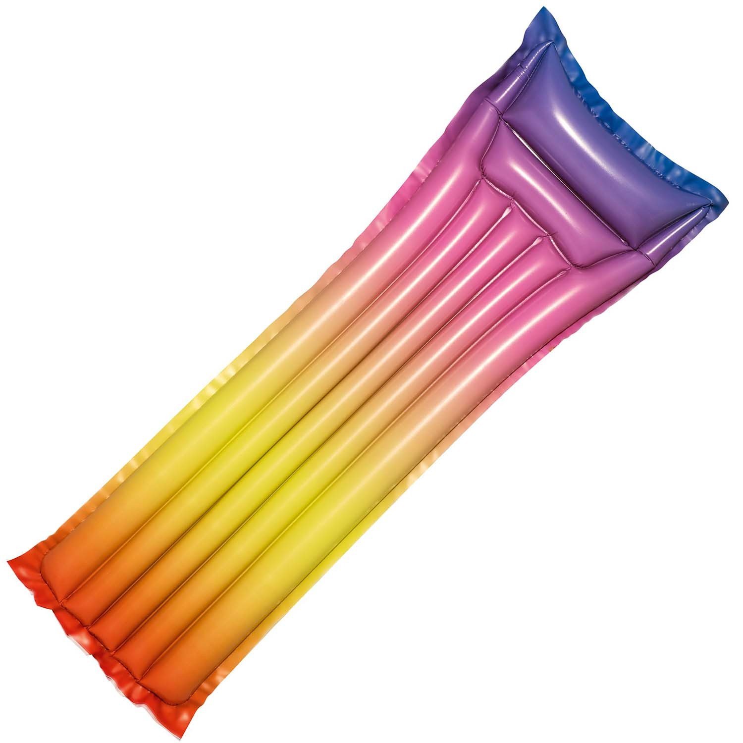 Pripučiamas vandens plaustas RAINBOW POOL MAT 6' x 27"/1.83m x 69cm, įvairių spalvų