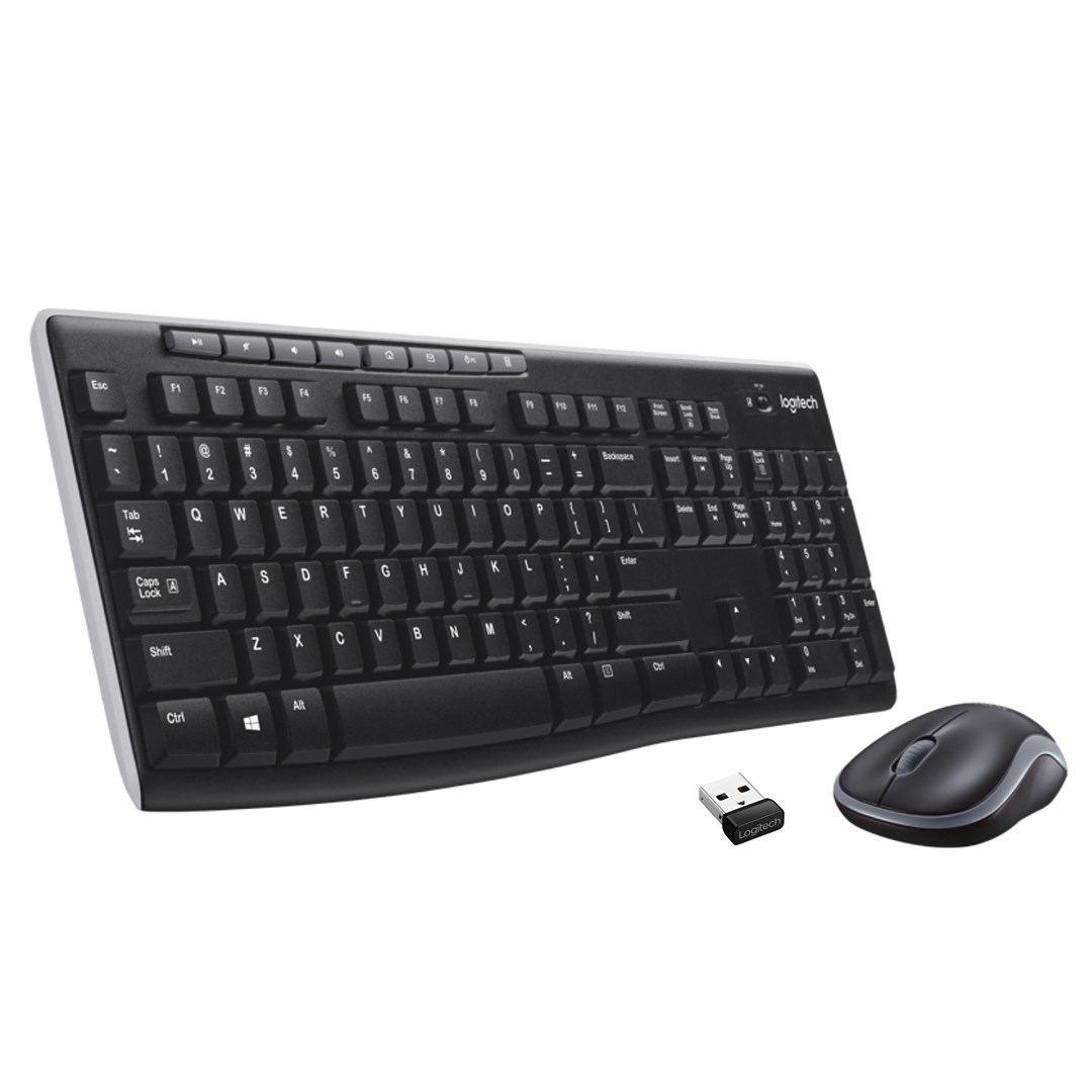 Klaviatūros ir pelės komplektas Logitech MK270, EN, juoda, belaidė - 1