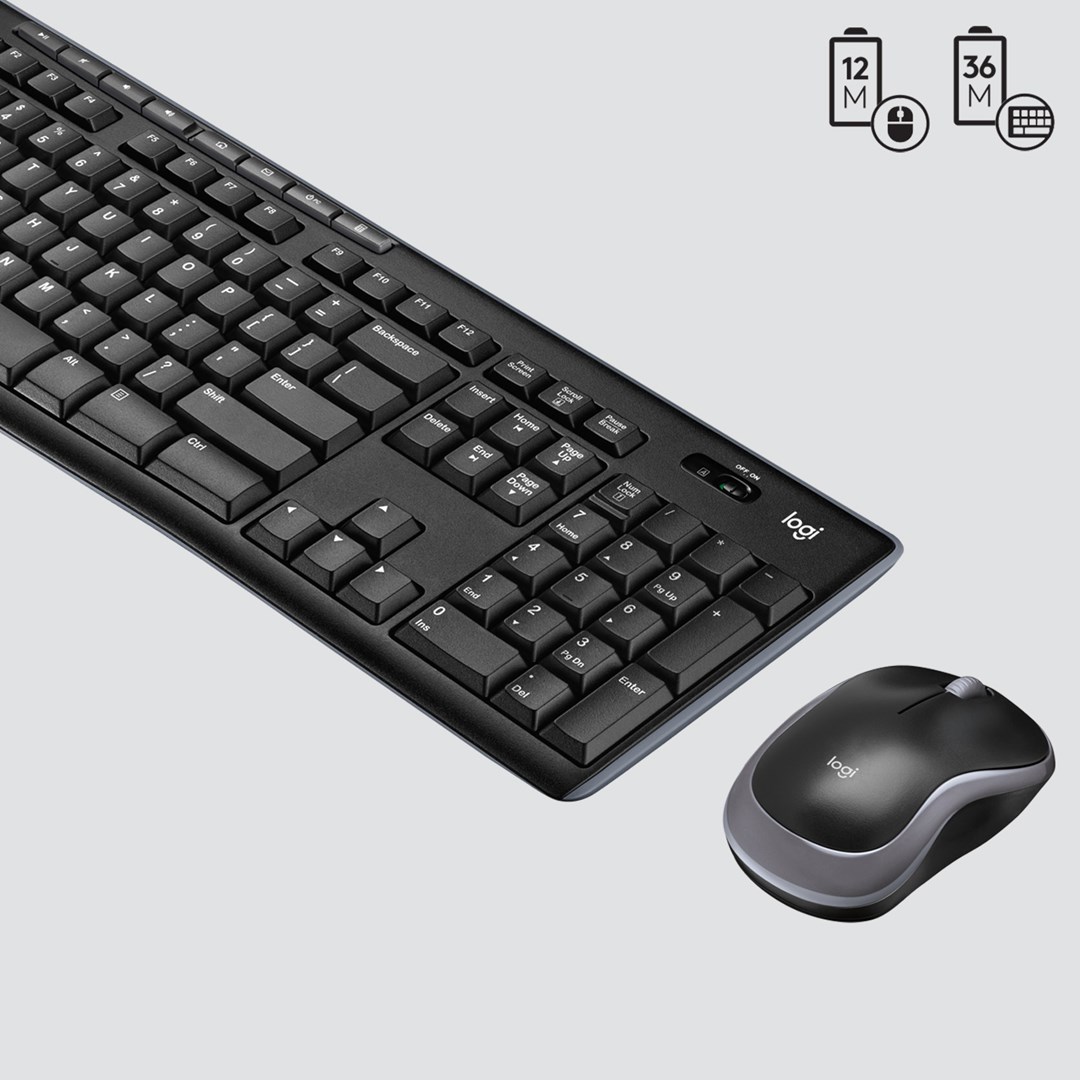 Klaviatūros ir pelės komplektas Logitech MK270, EN, juoda, belaidė - 5