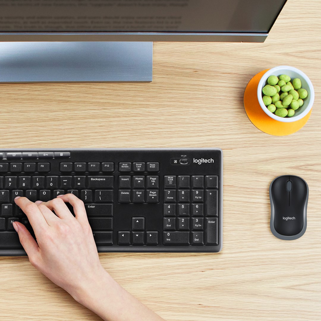 Klaviatūros ir pelės komplektas Logitech MK270, EN, juoda, belaidė - 2