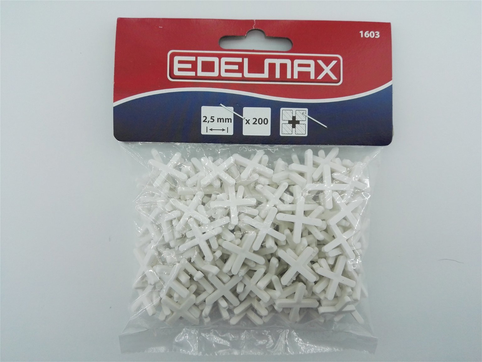 Plytelių kryželiai EDELMAX, 2,5 mm storio, 200 vnt.