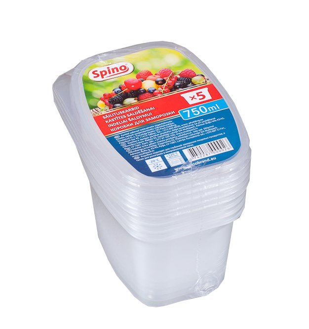 Vienkartiniai šaldymo indeliai SPINO, 750 ml, 5 vnt. - 1