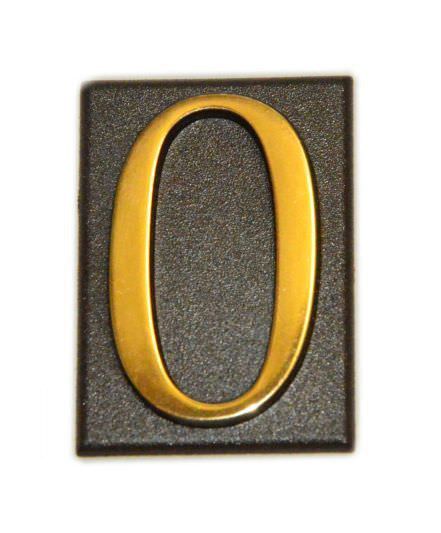 Buto numeris 0, 32 x 45 mm, plastikinis, aukso sp.-0