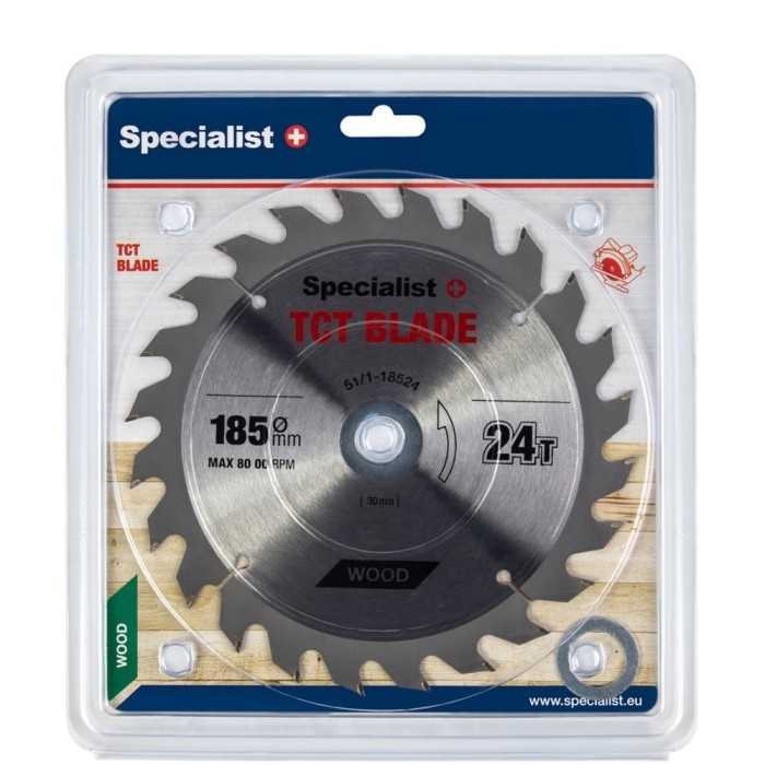 Medžio pjovimo diskas SPECIALIST+, 185 mm, 24 dantų, 30/20/16 mm - 1