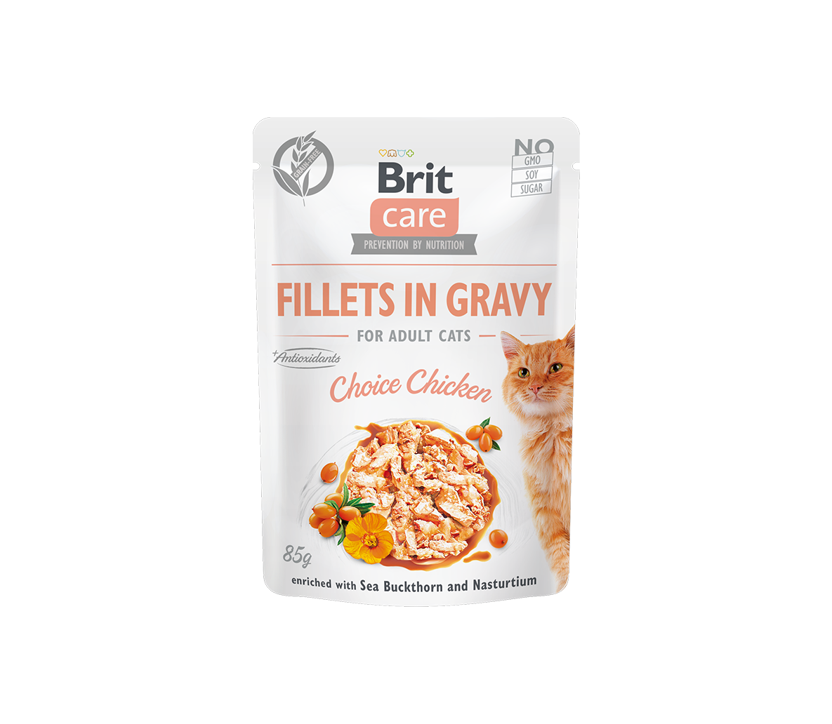 Konservuotas ėdalas katėms Brit Care Cat Fillets in Gravy Choice Chicken, 85 g