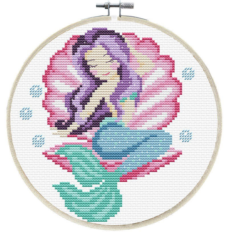 Siuvinėjimo kryželiu rinkinys MERMAID DREAMS 15 cm