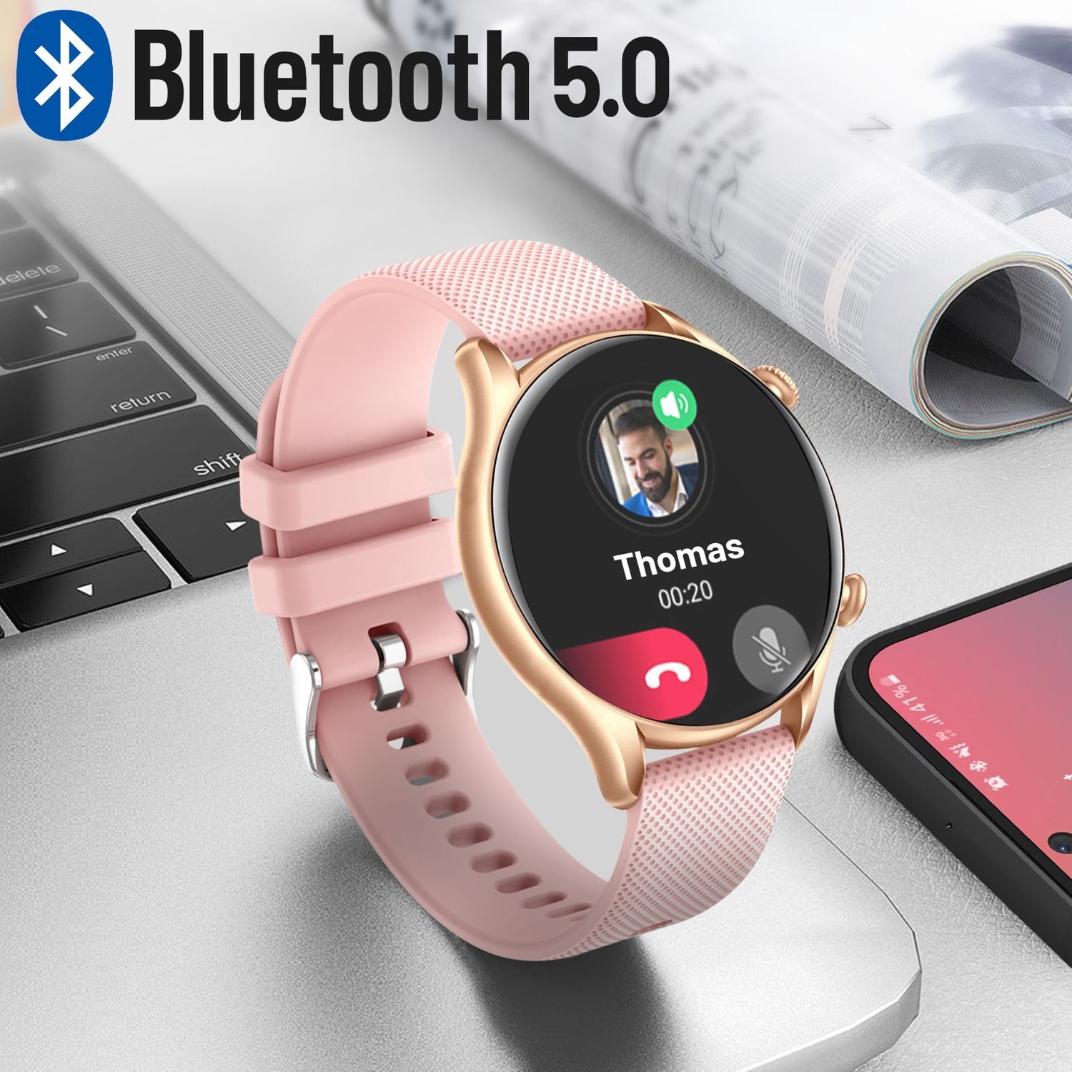 Išmanusis laikrodis MyPhone Watch EL, rožinis - 5