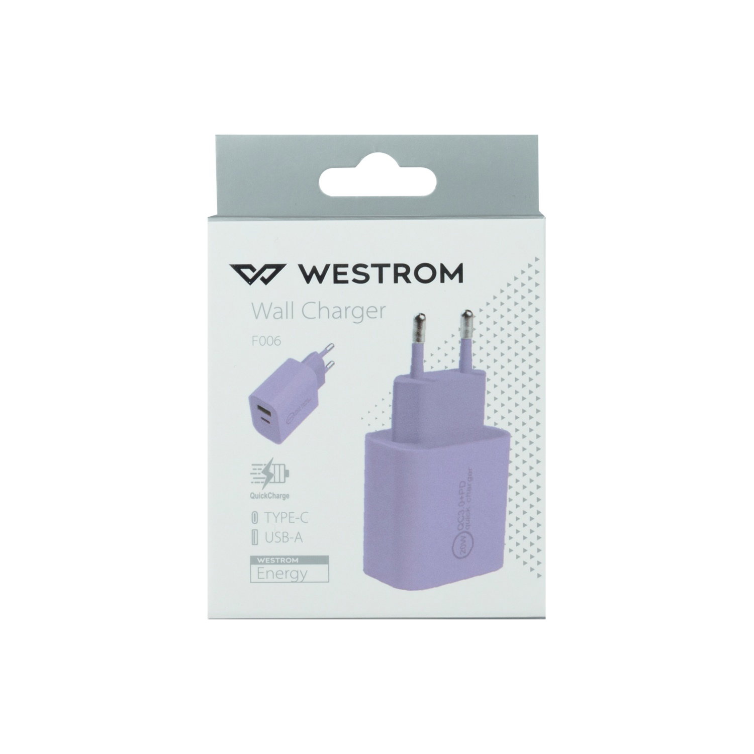 Sieninis įkroviklis USB-A/ USB-C WESTROM-1