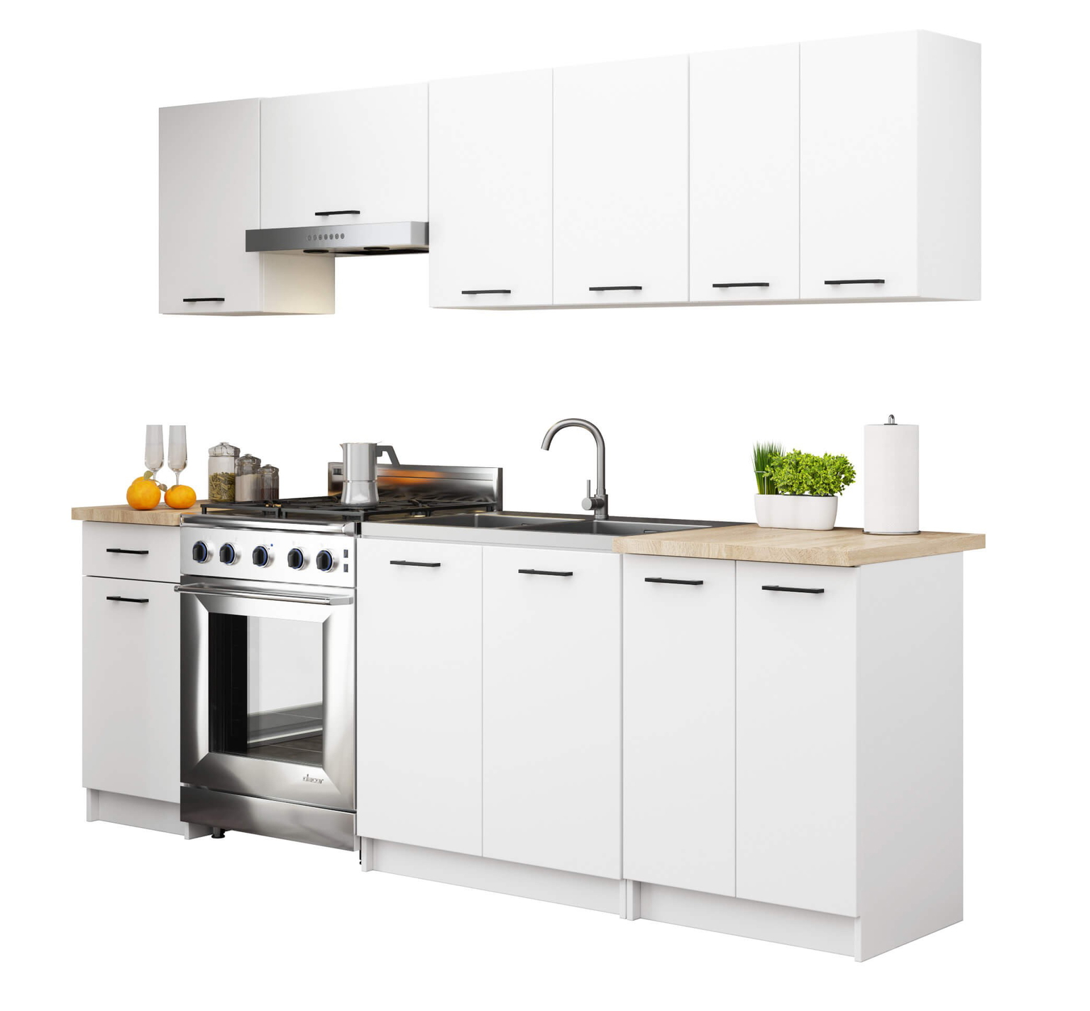 Pakabinama virtuvės spintelė OLIVIA W80 G1, balta - 7