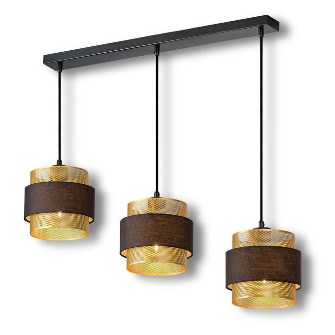 Pakabinamas šviestuvas OSRAM HORNET PENDANT LINEAR 3xE27 10W juodos/aukso sp, 78x150cm-1