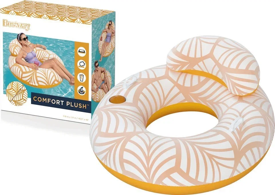 Pripučiamas plaukiojimo fotelis BESTWAY Comfort Plush Deluxe Swim Tube, 118 x 117 cm - 3