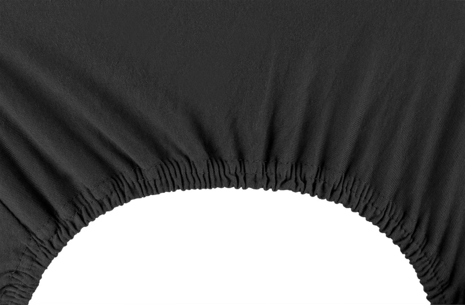 Jersey paklodė su guma Decoking NEPHRITE Black, 90x200 cm - 4