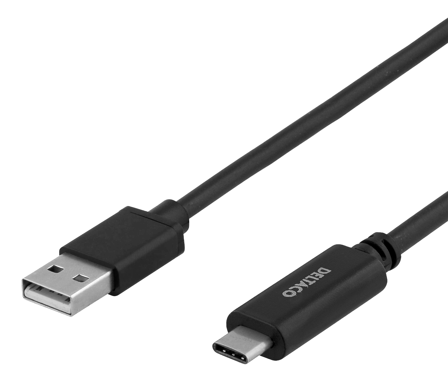 USB 2.0 kabelis DELTACO USBC-1004-LSZH, USB-A - USB-C , LSZH, 1m, juodas - 2