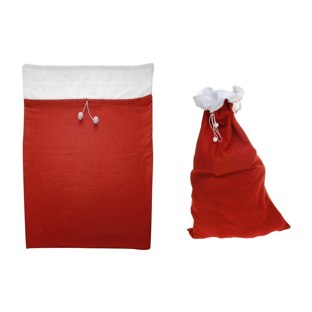 Kalėdinis maišelis SANTA BAG, raudonos/ baltos sp., 90 x 60 cm