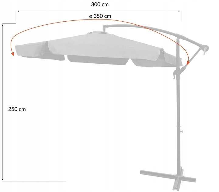 Sodo skėtis Aransas, 300 x 250 cm - 2