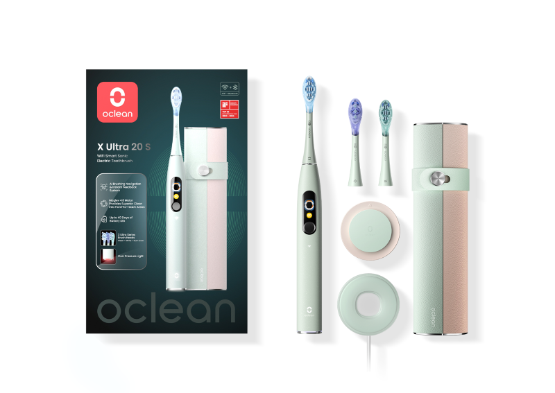 Elektrinis dantų šepetėlis OCLEAN X Ultra 20 S, žalios spalvos - 4
