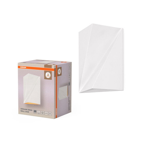 Sieninis šviestuvas OSRAM DECOR ORIGAMI 2xG9 max 3W baltas gipsinis dažomas 15x11x20cm-1