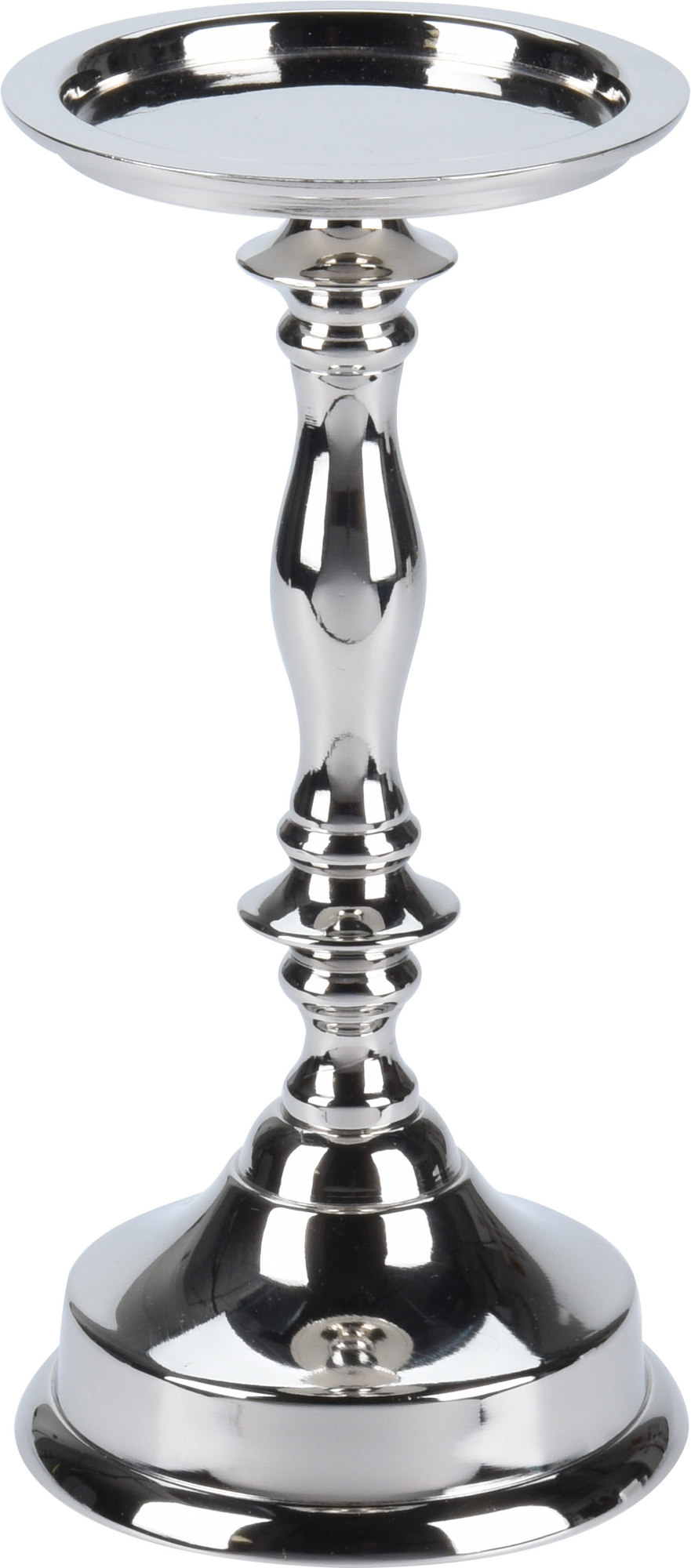 Metalinė žvakidė, sidabro sp., 21,5 cm-0