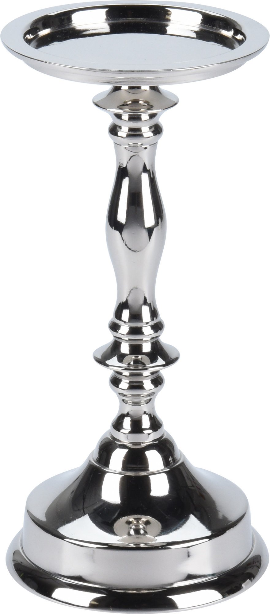 Metalinė žvakidė, sidabro sp., 21,5 cm