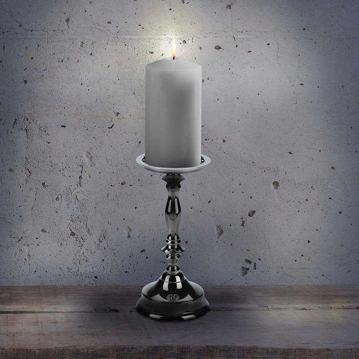 Metalinė žvakidė, sidabro sp., 21,5 cm - 5