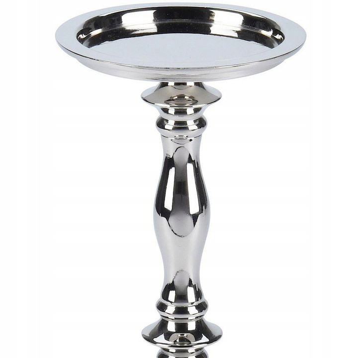 Metalinė žvakidė, sidabro sp., 21,5 cm-1