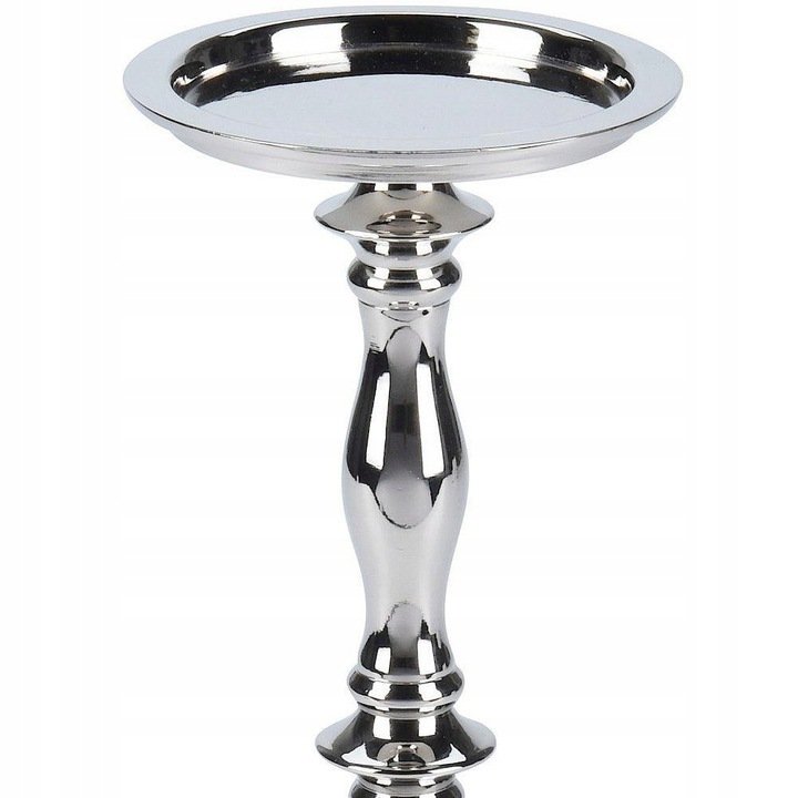 Metalinė žvakidė, sidabro sp., 21,5 cm - 2