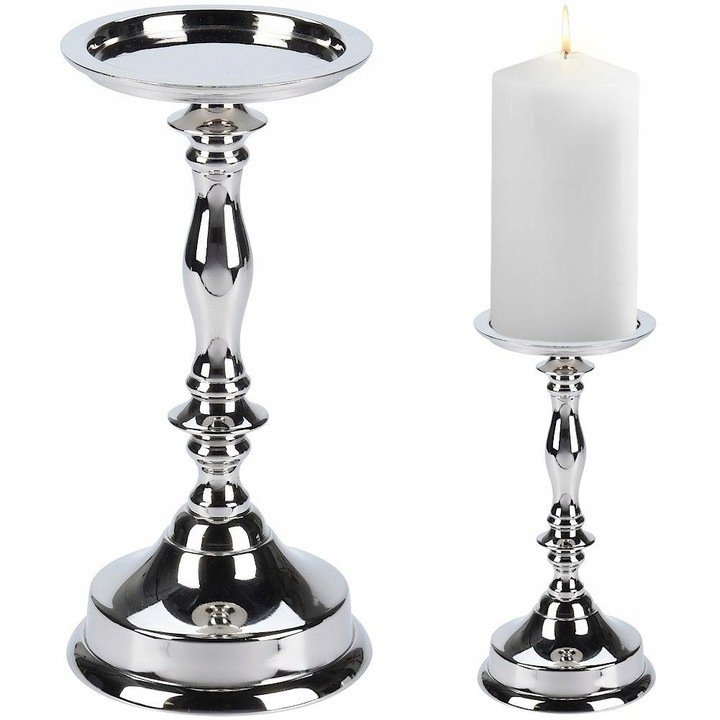 Metalinė žvakidė, sidabro sp., 21,5 cm - 3