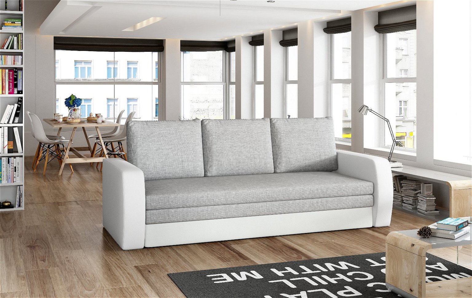 Sofa Inversa, balta/pilka