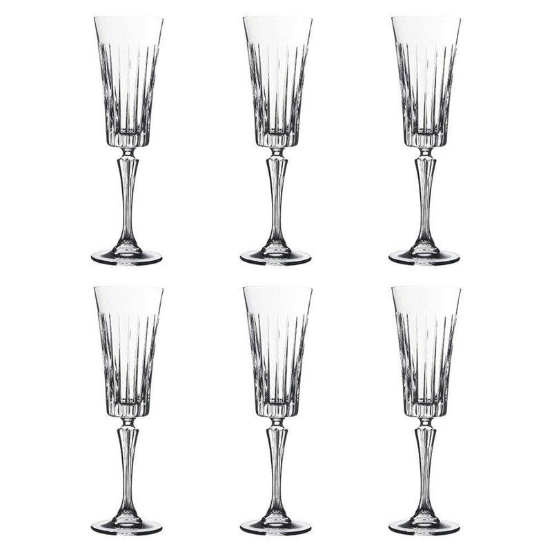 Krištolinės šampano taurės RCR Timeless, 210 ml, 6 vnt-0