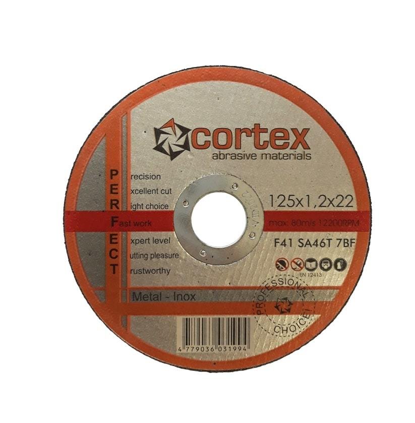 Metalo pjovimo diskas CORTEX Perfect, 125 x 1,2 x 22,2 mm, nerūdijančiam plienui