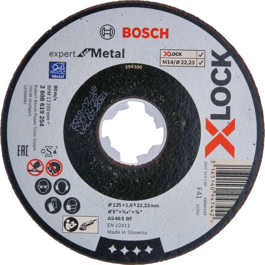 Metalo pjovimo diskas BOSCH X-Lock, 125 x 1,6 x 22,23 mm, AS 46 S BF