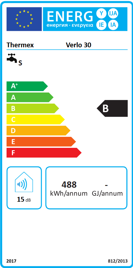 El. vandens šildytuvas THERMEX Verlo 30 V, 30 l, vert./hor., 1,8 kW-1