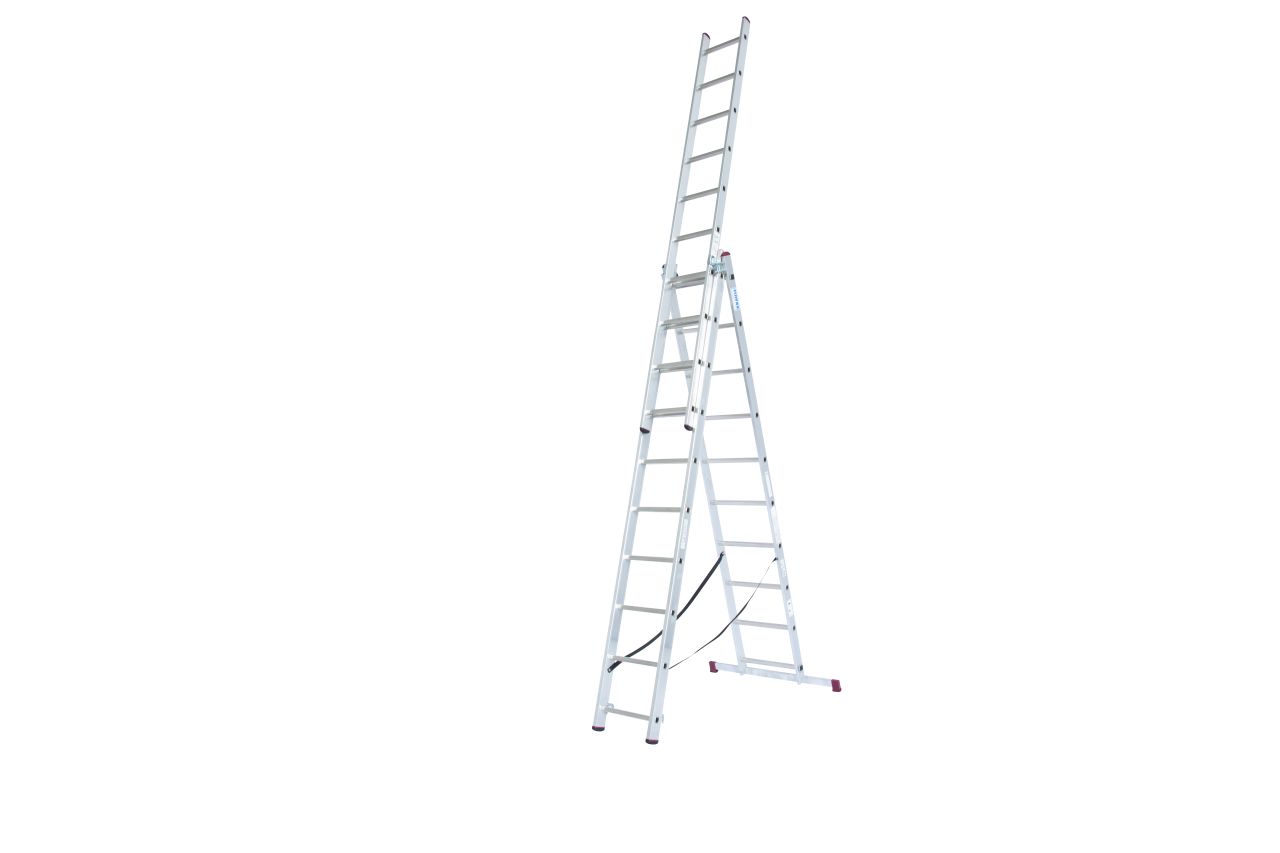 Kopėčios CORDA TR 033406, 3 x 10, aliumininės, universalios, pastatomos ant laiptų-0