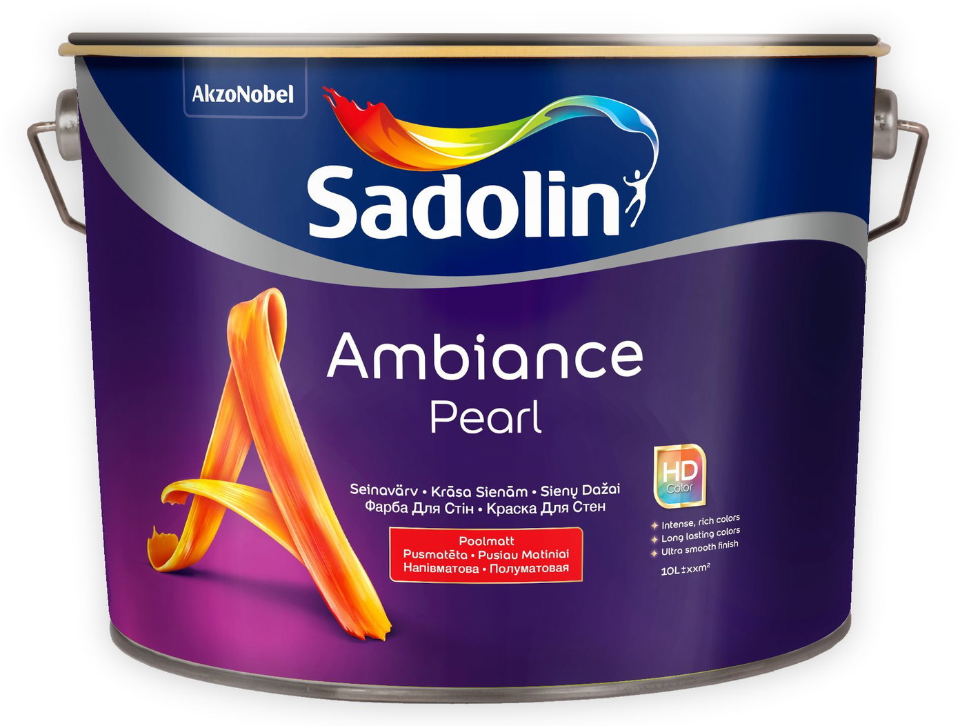 Sienų dažai SADOLIN AMBIANCE PEARL, BW bazė, baltos sp., pusiau matiniai, 10 l-0