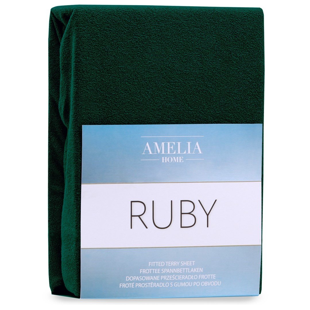 Frotinė paklodė su guma Ameliahome RUBY Green,  220x240 cm