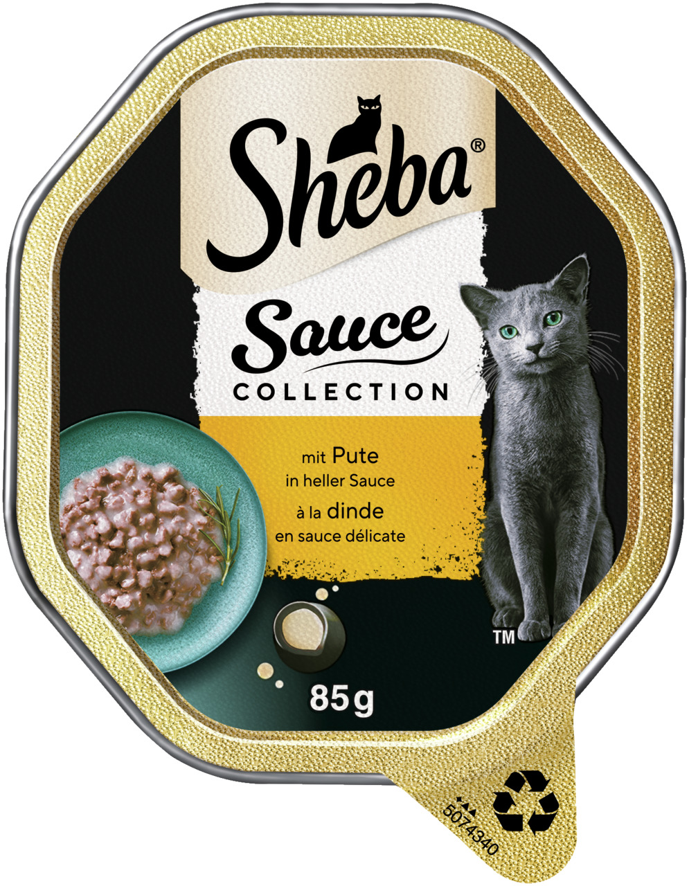 Konservuotas kačių ėdalas SHEBA Tray, su kalakutiena, 85 g-0