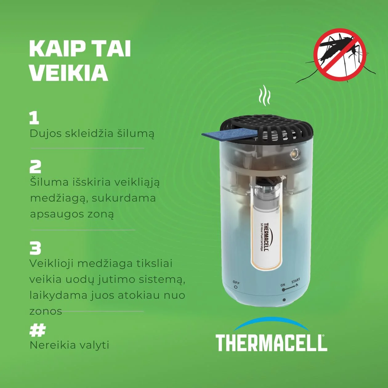 Vabzdžių atbaidymo prietaisas THERMACELL Halo, baltos sp. - 5