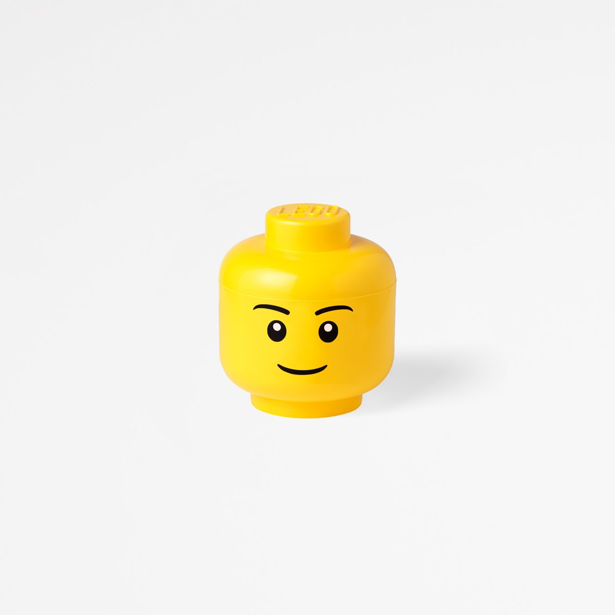Daiktadėžė LEGO SMALL BOY HEAD, geltonos sp., 16 x 18,5 cm, 200 ml